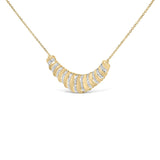 Gold Vermeil 1/10 Cttw Diamond Bold Ribbed Pendant Necklace-3 thumbnail 4
