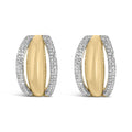 Gold Vermeil 1/10 Cttw Diamond Bold Half Hoop Earring-0