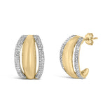 Gold Vermeil 1/10 Cttw Diamond Bold Half Hoop Earring-1 thumbnail 2