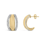 Gold Vermeil 1/10 Cttw Diamond Bold Half Hoop Earring-3 thumbnail 4