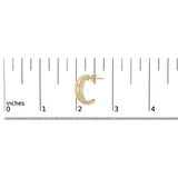 Gold Vermeil 1/10 Cttw Diamond Bold Half Hoop Earring-4 thumbnail 5