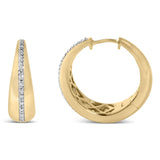 Gold Vermeil Diamond Accent Bold Hoop Earring-3 thumbnail 4