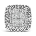 925 sterling silver Celtic knot cocktail ring with 1.0 ct diamond stones