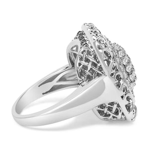 Sterling Silver 1.0 Cttw Diamond Celtic Knot Cocktail Ring-1