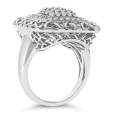 Sterling Silver 1.0 Cttw Diamond Celtic Knot Cocktail Ring-3 thumbnail 4