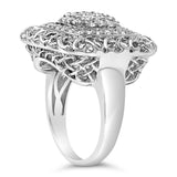 Sterling Silver 1.0 Cttw Diamond Celtic Knot Cocktail Ring-4 thumbnail 5