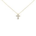 Gold Vermeil Diamond Accent Cross Pendant Necklace-0