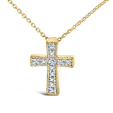 Gold Vermeil Diamond Accent Cross Pendant Necklace-1 thumbnail 2