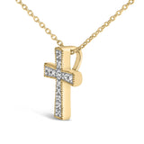 Gold Vermeil Diamond Accent Cross Pendant Necklace-3 thumbnail 4