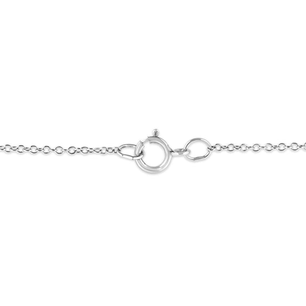 .925 Sterling Silver Prong-Set Diamond Accent Heart Emblemed 18