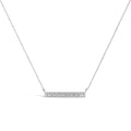 Sterling Silver Diamond Accent Milgrain Bar Pendant Necklace-0