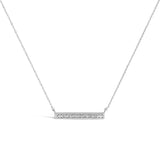 Sterling Silver Diamond Accent Milgrain Bar Pendant Necklace-0 thumbnail 1