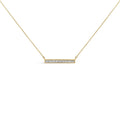 Yellow Gold Plated Diamond Accent Bar Pendant Necklace-0