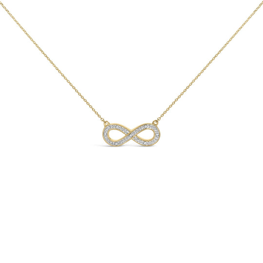 Gold Vermeil Diamond Accent Infinity Pendant Necklace-0
