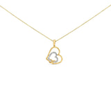 Gold Vermeil Diamond Accent Double Heart Pendant Necklace-0 thumbnail 1