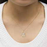 Gold Vermeil Diamond Accent Double Heart Pendant Necklace-2 thumbnail 3
