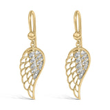 Gold Vermeil Diamond Accent Angel Wing Drop Earring-0 thumbnail 1