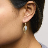 Gold Vermeil Diamond Accent Angel Wing Drop Earring-2 thumbnail 3