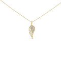 Gold Vermeil Diamond Accent Angel Wing Pendant Necklace-0