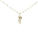 Gold Vermeil Diamond Accent Angel Wing Pendant Necklace-0 thumbnail 1