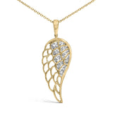 Gold Vermeil Diamond Accent Angel Wing Pendant Necklace-1 thumbnail 2