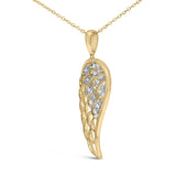 Gold Vermeil Diamond Accent Angel Wing Pendant Necklace-3 thumbnail 4