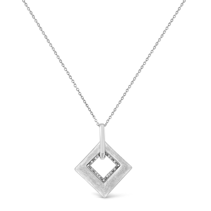 .925 Sterling Silver Pave-Set Diamond Accent Kite Shape 18