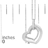 Sterling Silver Diamond Accent Matte Finish Heart Pendant Necklace-4 thumbnail 5