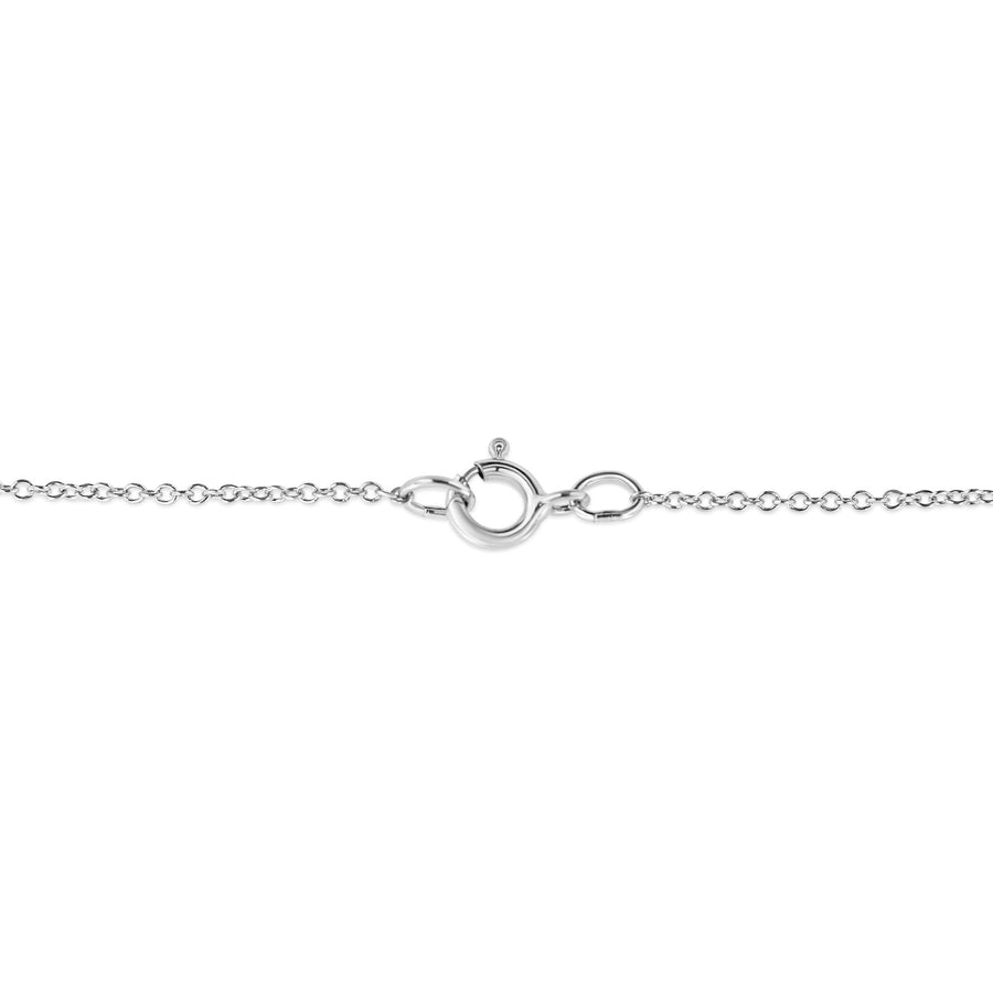 .925 Sterling Silver Pave-Set Diamond Accent Double Curve 18