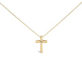 Gold Vermeil Diamond Accent Cross Pendant Necklace-0