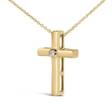 Gold Vermeil Diamond Accent Cross Pendant Necklace-3 thumbnail 4