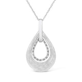 925 sterling silver double drop necklace with prong-set diamond accent stones thumbnail 1