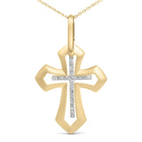 Gold Vermeil Diamond Accent Roman Cross Pendant Necklace-1 thumbnail 2