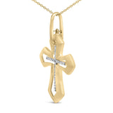 Gold Vermeil Diamond Accent Roman Cross Pendant Necklace-3 thumbnail 4
