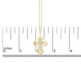 Gold Vermeil Diamond Accent Roman Cross Pendant Necklace-4 thumbnail 5