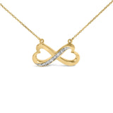 Gold Vermeil Diamond Accent Infinity Heart Pendant Necklace-1 thumbnail 2