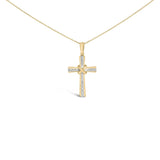 Gold Vermeil Diamond Accent Cross Pendant Necklace-0 thumbnail 1