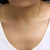 Gold Vermeil Diamond Accent Cross Pendant Necklace-2 thumbnail 3