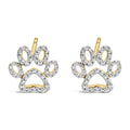 Gold Vermeil Diamond Accent Pet Paw Earring-0