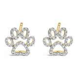 Gold Vermeil Diamond Accent Pet Paw Earring-0 thumbnail 1