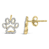 Gold Vermeil Diamond Accent Pet Paw Earring-3 thumbnail 4