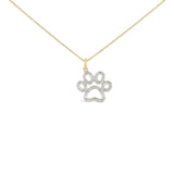Gold Vermeil Diamond Accent Pet Paw Pendant Necklace-0 thumbnail 1
