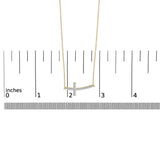 Gold Vermeil Diamond Accent Cross Bar Necklace-4 thumbnail 5