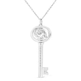 .925 Sterling Silver Diamond Accent Zodiac Key 18