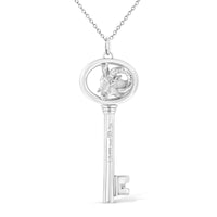 .925 Sterling Silver Diamond Accent Zodiac Key 18