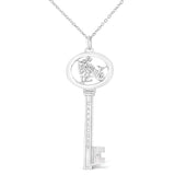 .925 Sterling Silver Diamond Accent Zodiac Key 18