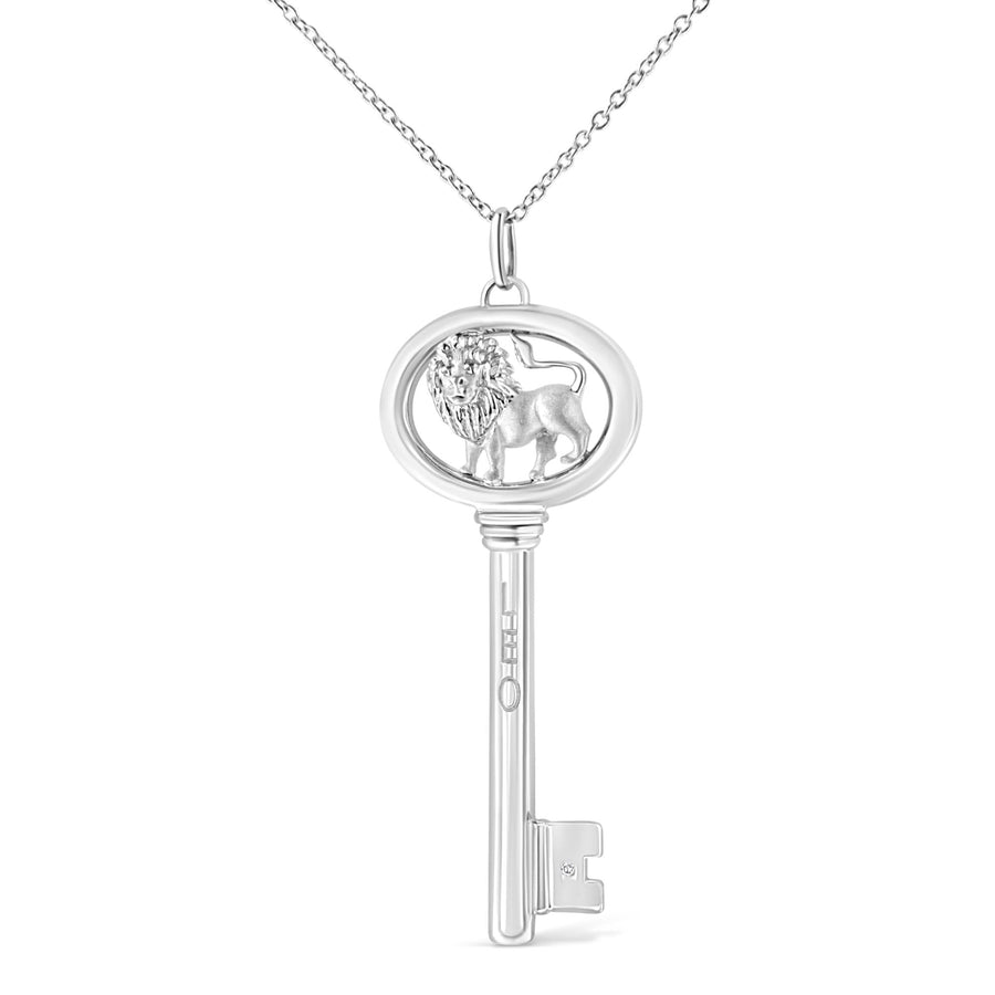 .925 Sterling Silver Diamond Accent Zodiac Key 18