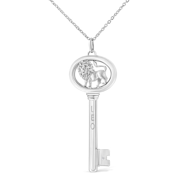 .925 Sterling Silver Diamond Accent Zodiac Key 18