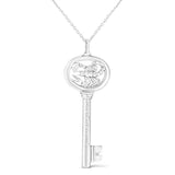 .925 Sterling Silver Diamond Accent Zodiac Key 18