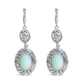 925 sterling silver drop earrings with chalcedony and diamond accent stones
